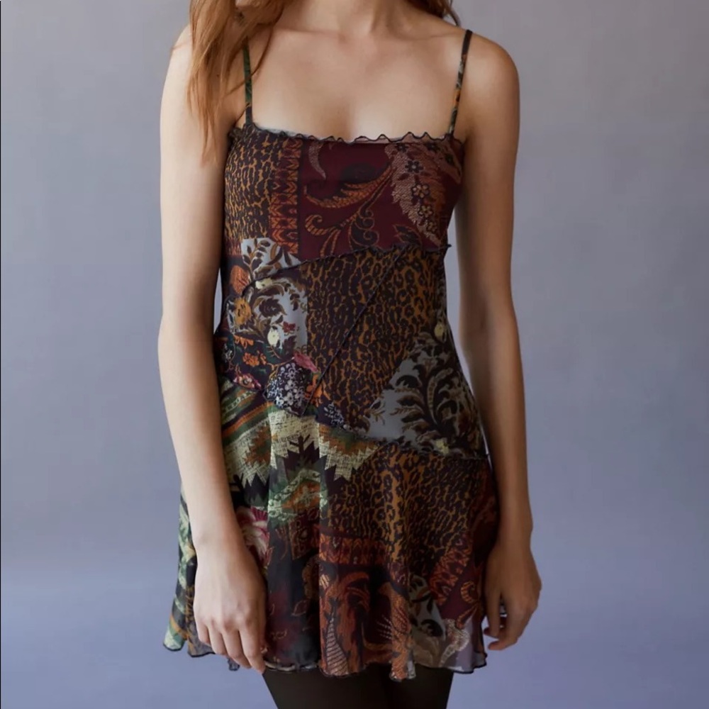 UO Moxie Mesh Mini Slip Dress